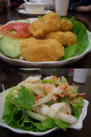 炸蝦餅及酸辣鳳爪
