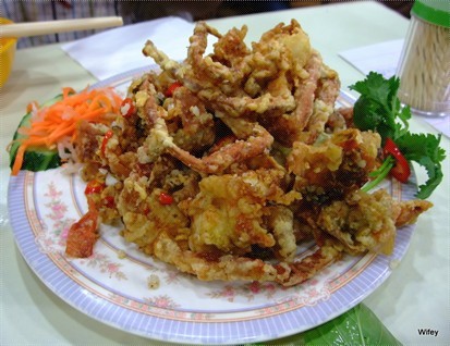 Fried soft-shell crabs