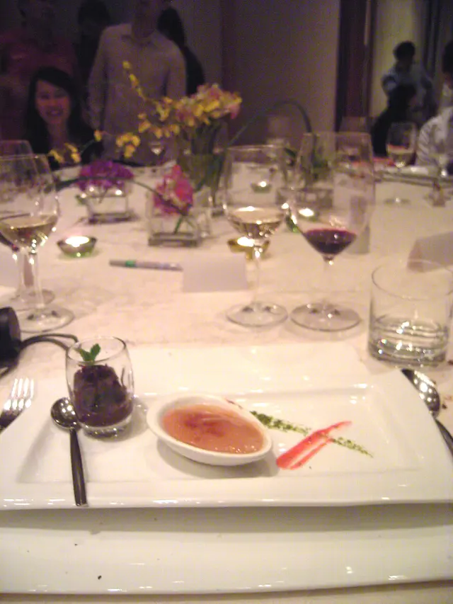 Crème Brûlée of Foie Gras and Honey, Cocoa Sherbet