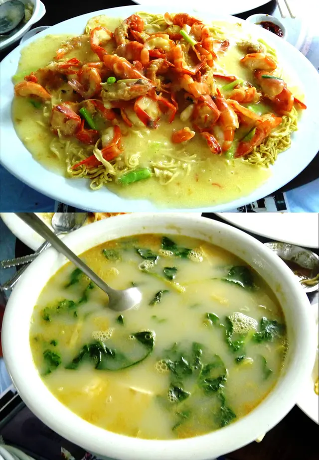 芝士大蝦伊麵底, 白菜豆腐海鮮湯