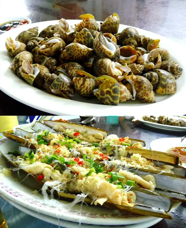 白灼東風螺, 蒜茸粉絲蒸聖子王