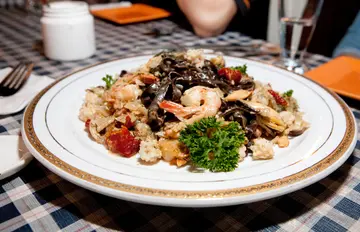 Chocolate seafood pasta