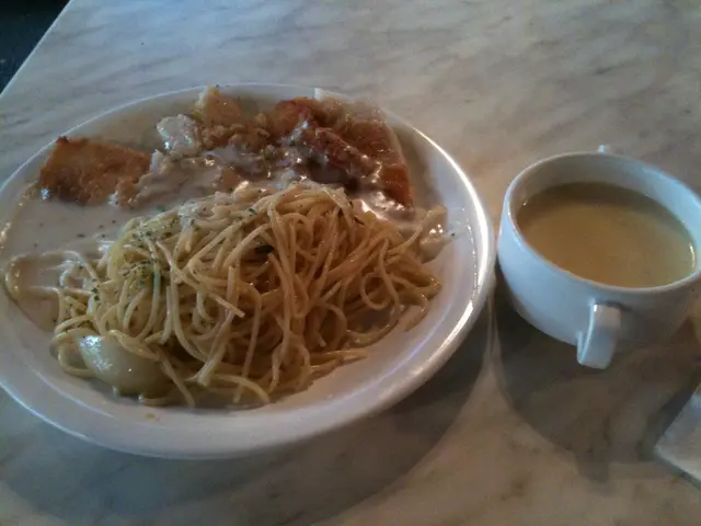 香草吉列龍脷柳意粉+忌廉粟米湯