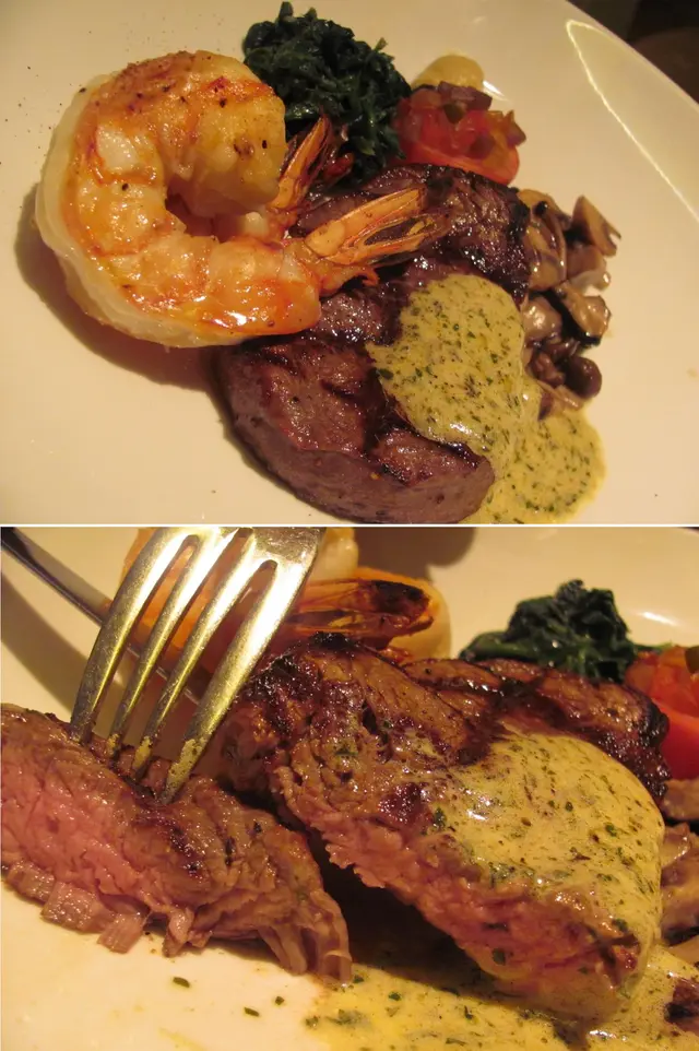 炭燒皇帝蝦加牛里脊肉,食材方面不太行