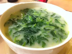 魚湯浸時蔬,時蔬係莧菜,好嫩無渣,清清地