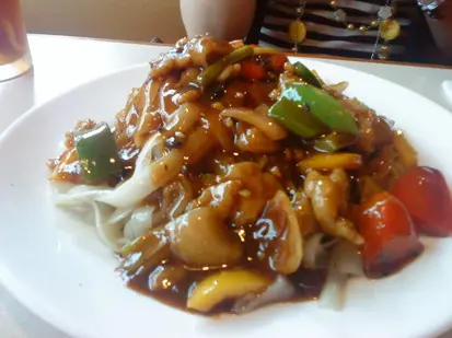 朋友的豉椒肉片炒河