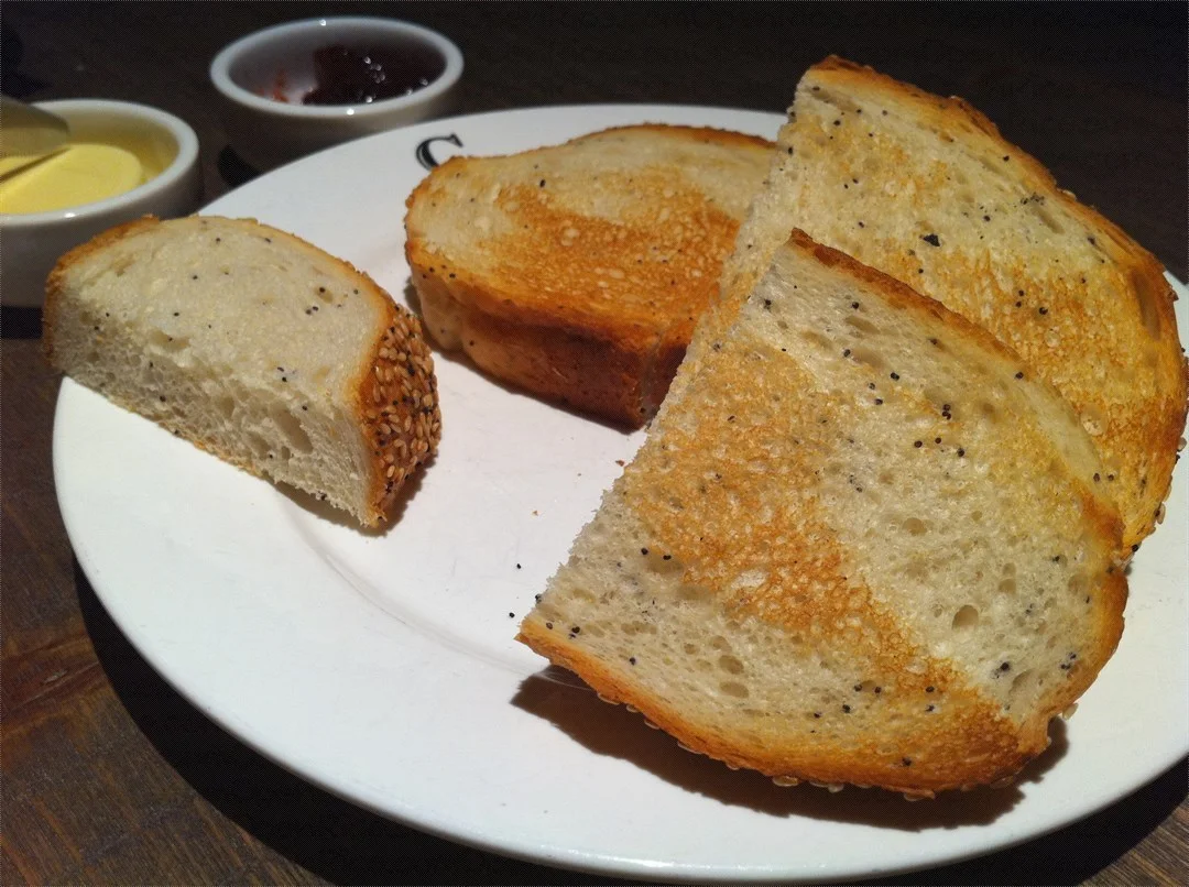 toast with butter and jam