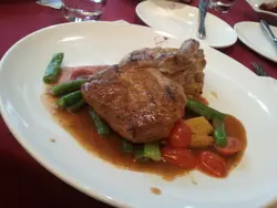 Pork steak. Thick and succulent. yummy!