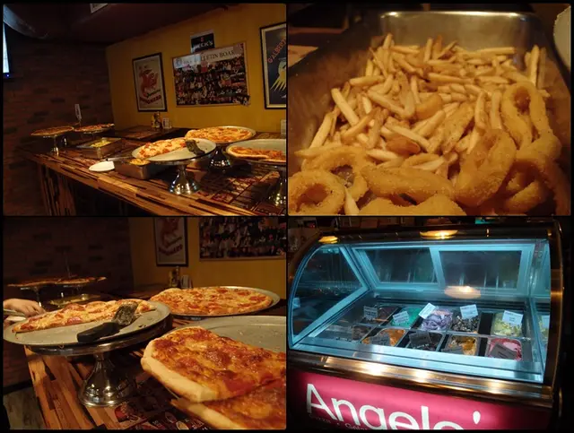 食物擺放在餐廳的一角, 很casual 