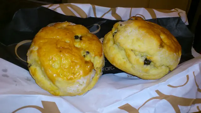 Home-made raisin scone $16 each