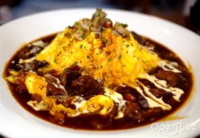 Hayashi Beef Omelet Rice ハヤシ牛肉の赤ワイン煮ライス - 銅鑼灣的盛八食堂