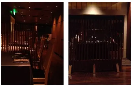 每張枱都用屏風隔住