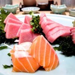 salmon and taro sashimi