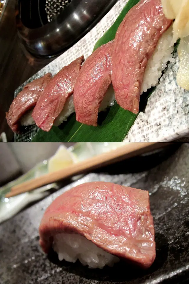 感覺像一片沒炙過的牛肉「趴」在白飯上