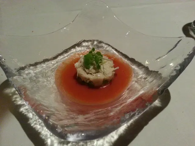 Crab with Avocado Salsa and Lemongrass Gazpacho