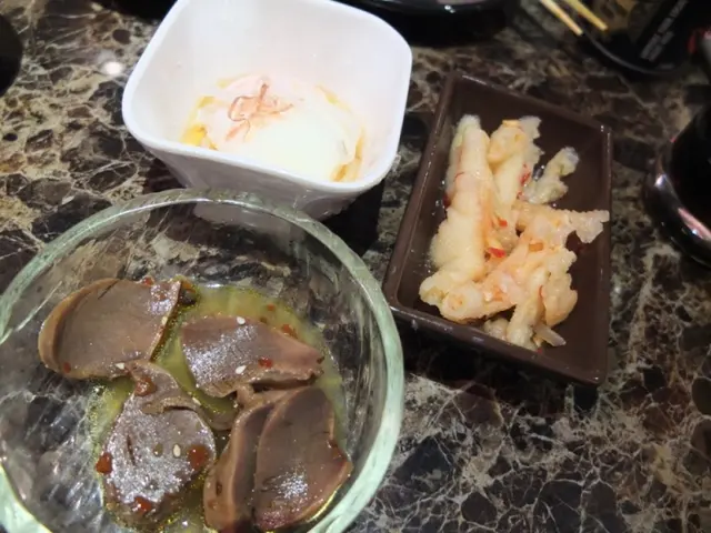 溫泉蛋(唔得)+泰式鳳爪(ok)+麻辣雞腎(唔得)