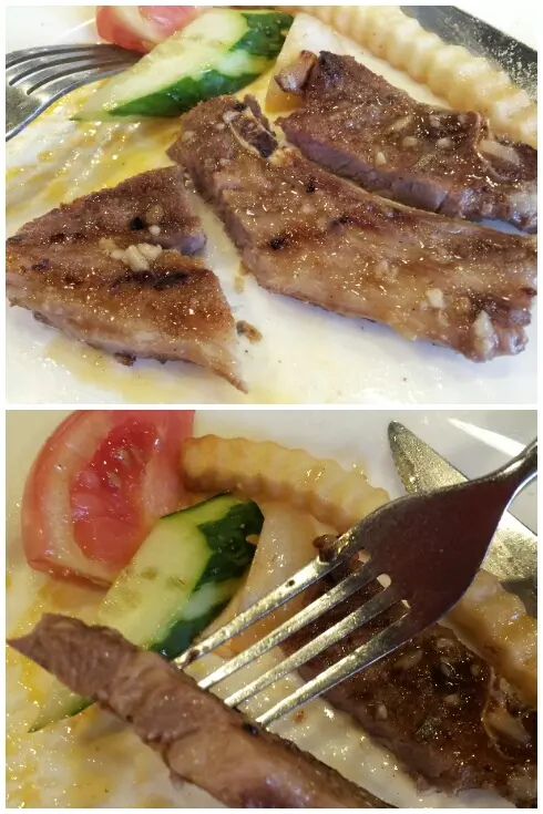 每塊帶少少肥,肉質烤得軟熟。不靭,有羊肉味但沒羊羶味,正。