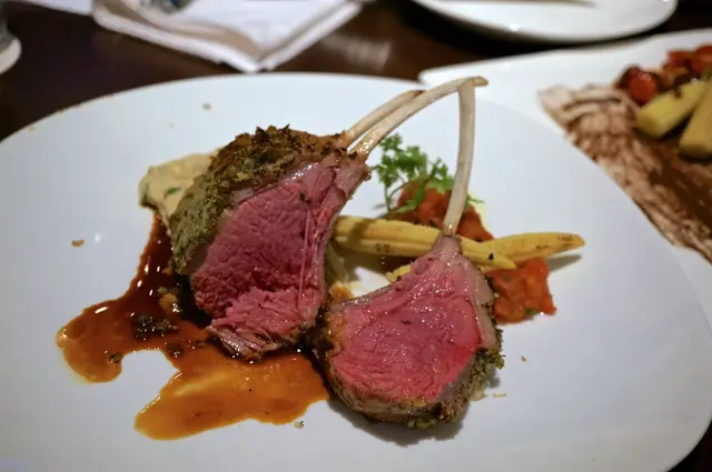 Grilled Lamb Rack with Basil Crust