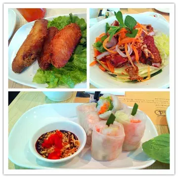 越式蜜糖雞翼、越式炸豬排骨、鮮蝦粉皮水晶卷