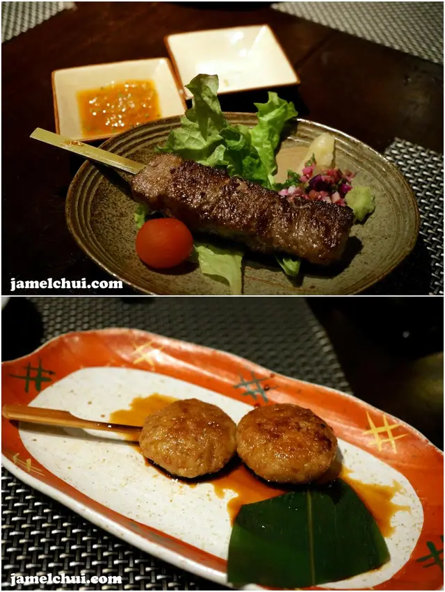烤和牛串 & 烤免治雞肉棒