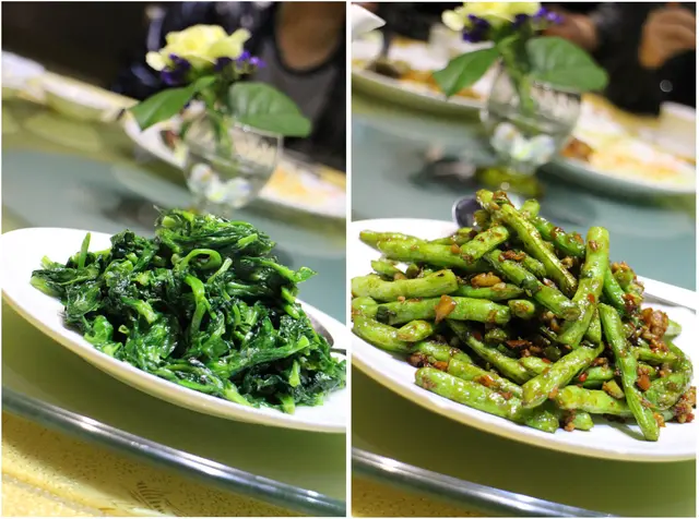 清沙豆苗、乾煸四季豆