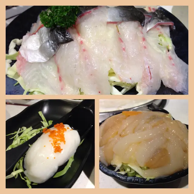 白鱔片、墨魚滑、桂花蚌