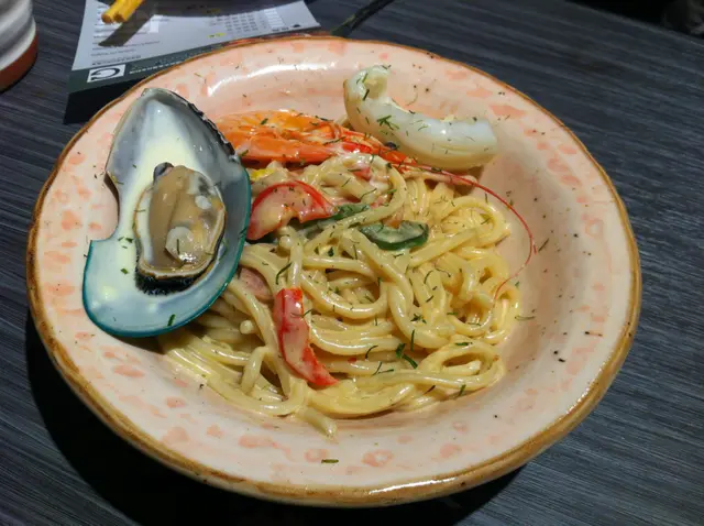 忌廉煙肉海鮮扁意粉