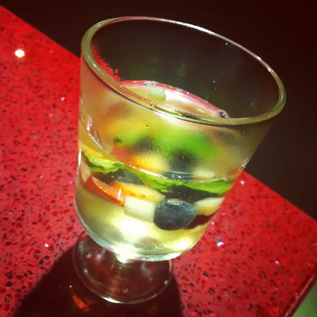 White wine gelatine with mixed berries