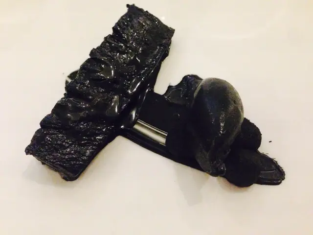 Roasted pineapple with charcoal ice cream