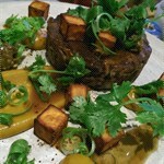 slow cooked lamb w/ sweet potato cubies 