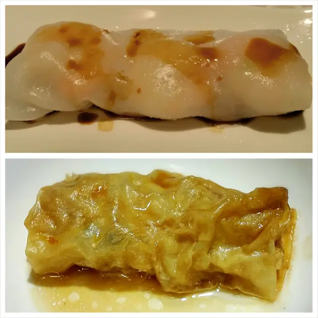 韭皇鮮蝦腸，蠔皇鮮竹卷