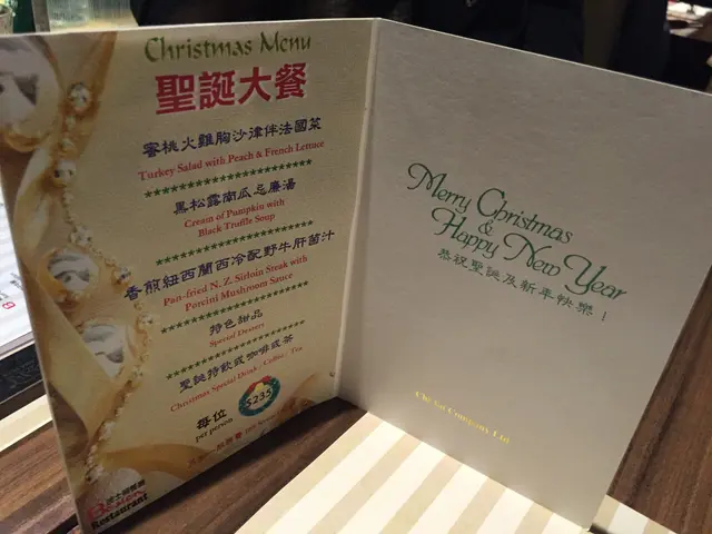 聖誕卡作為餐牌, 都幾有心思