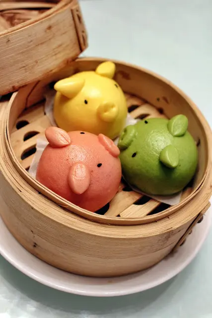 三色豬仔奶黃包