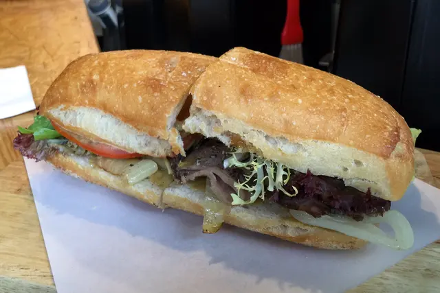 Roast Beef with Onion Sandwich