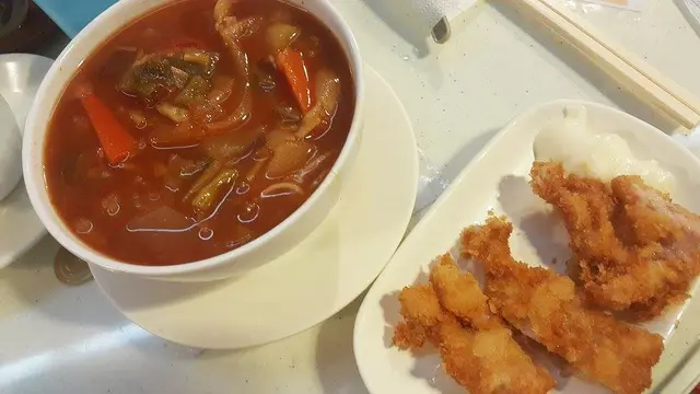 吉列豬扒羅宋湯天使麵