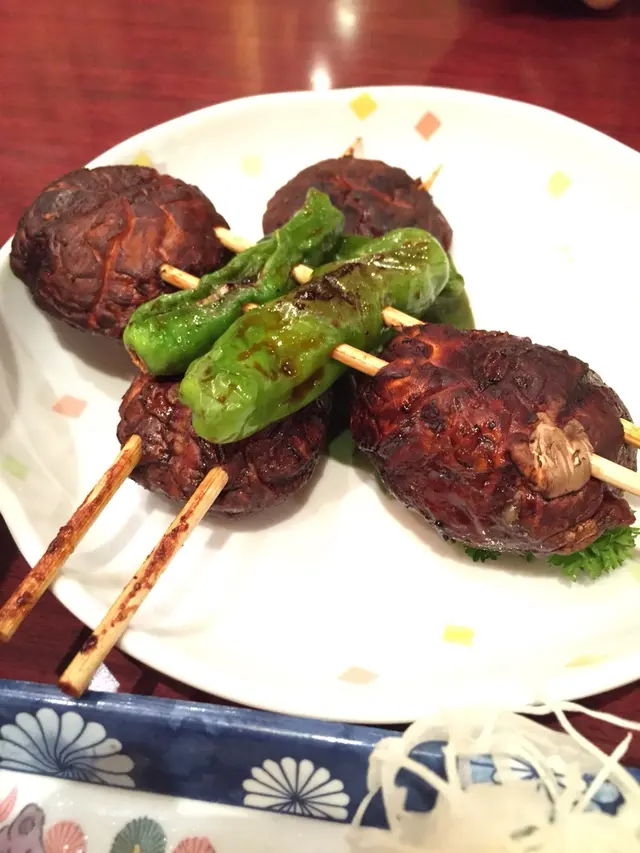 青椒冬菇串