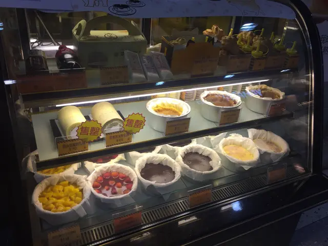 放滿蛋糕的櫥窗