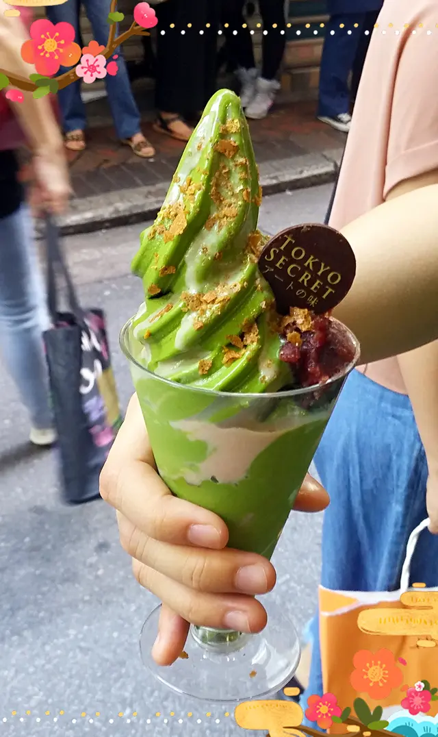 特濃抹茶雪糕配紅豆栗子