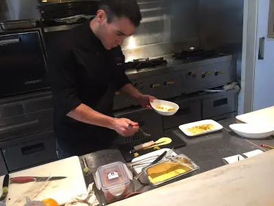 Banana's Ice-cream & Pudding with Passion Fruit Cream and Crispy Peanut