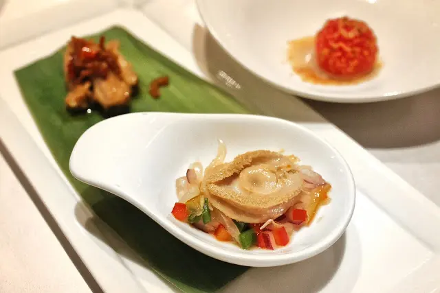 柚子鮮鮑拼醬皇鴨舌