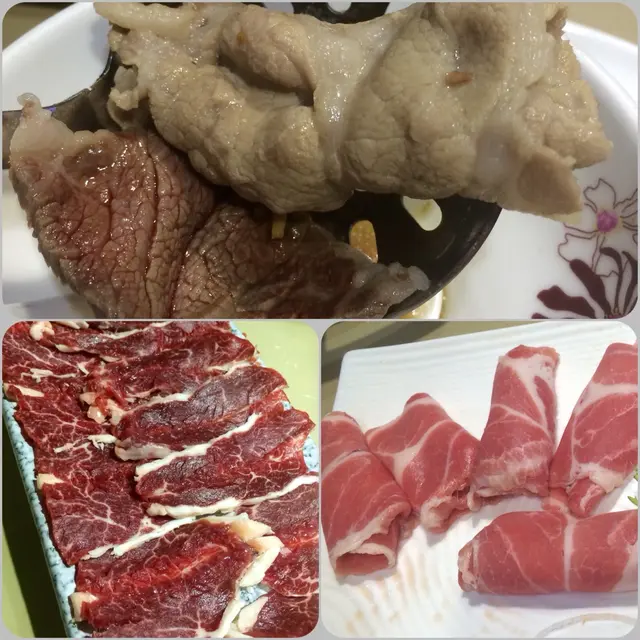 (左)手切本地肥牛(右)美國黑豚腩片