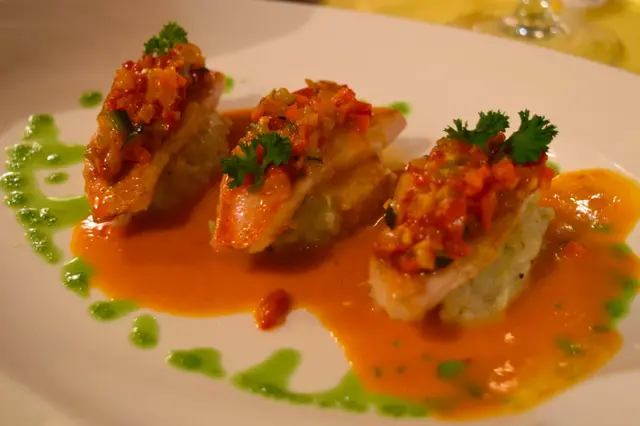 Mediterranean red mullet fillets with ''Ajoarriero'' & rock fish sauce