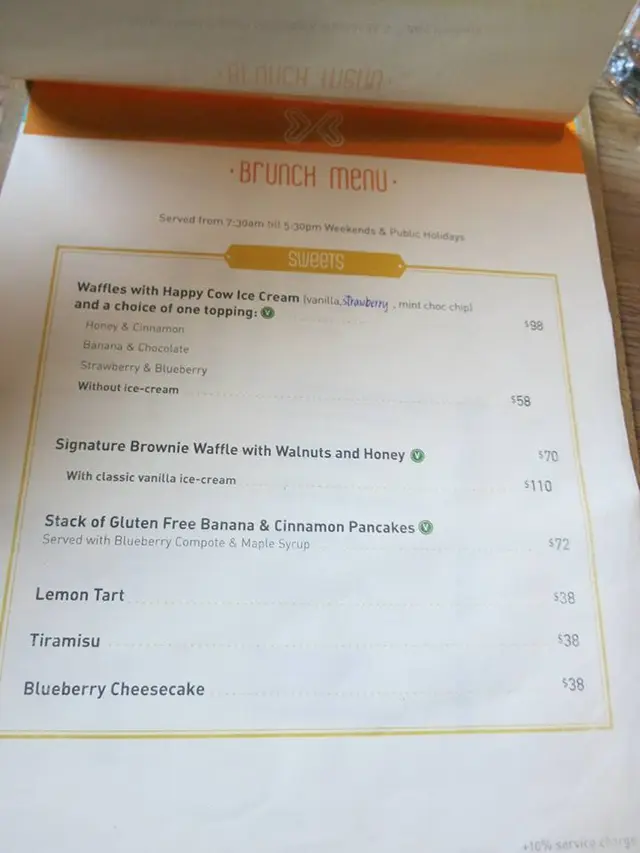 Brunch menu - sweets