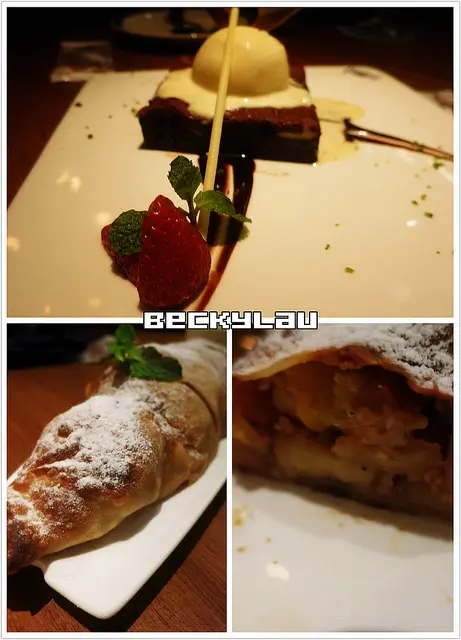 鮮焗特濃朱古力配呍喱拿雪糕+德式焗蘋果卷伴呍喱拿醬