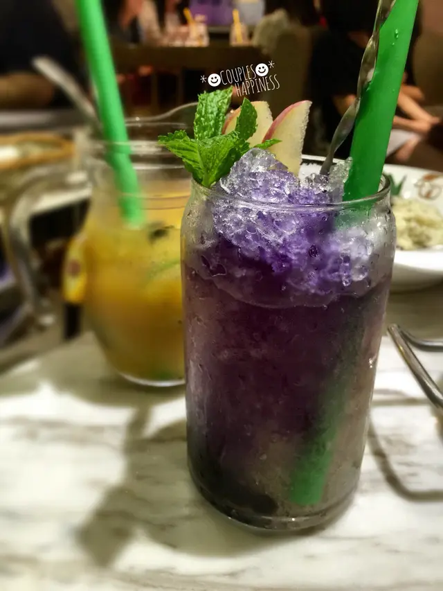 冰藍蝶花蜜梨茶