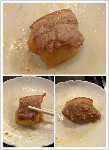 五花腩入口時口感爽脆可口,肉質煙韌層次感正,肉味香濃,配上適中蝦醬味道