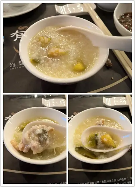 第一感覺,粥的火喉還是未夠;第二感覺,粥還是味道很淡,其他食材的味道並不算多,而本身的滑雞也不能提供足夠的鮮甜味