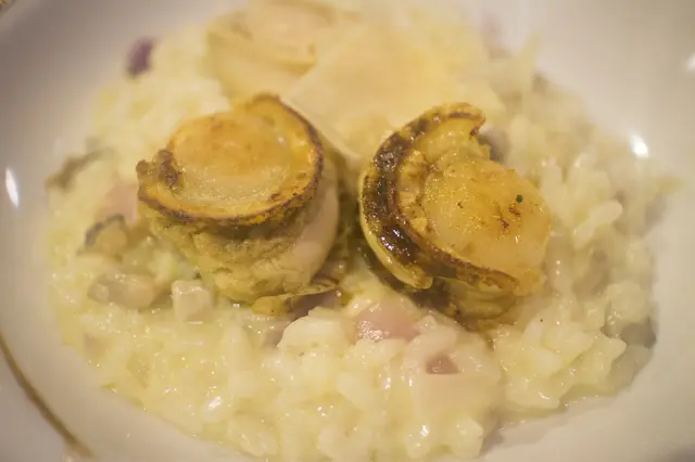 磯煮鮑魚帶子燴野菌意大利飯