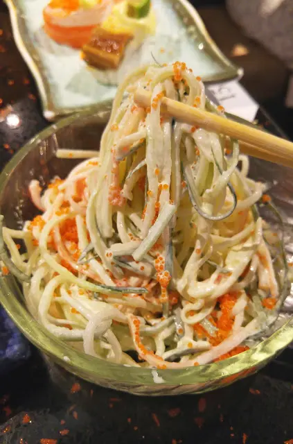蟹籽混合了青瓜絲和蟹柳絲, 夏天食, 清新開胃