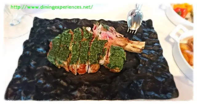 Vitello (roasted Italian veal rack with basil crust (must be enjoyed every two guests)